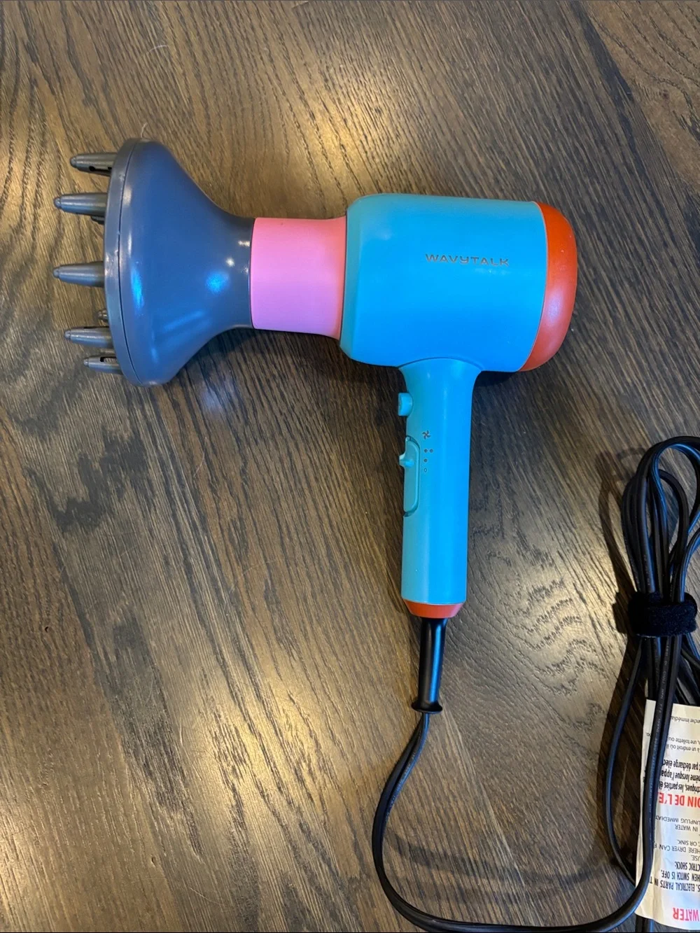 Wavytalk Kids Hair Dryer with Diffuser - Blue/Pink/Orange